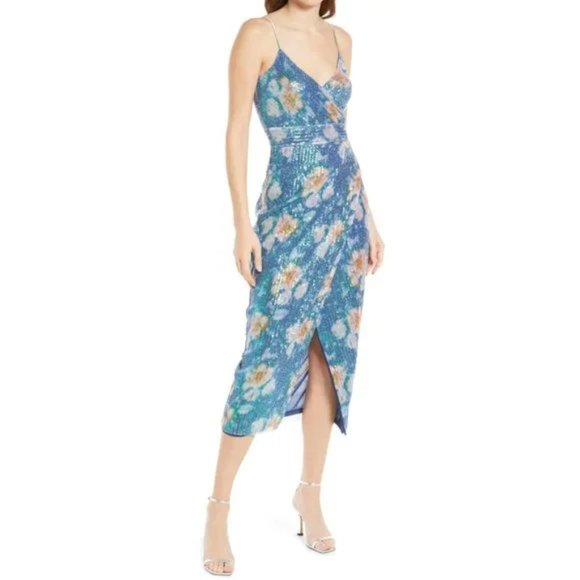 saylor meghan sequin dress Meghan Lurex Wrap Dress by Saylor